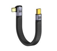 AYU-Câble USB 4.0 240 W d'alimentation Type-C USB-C USB4 mâle vers mâle USB4 coudé à gauche à droite 40 Gbit/s 100 W 8K plat mince FPC câble de données 13 cm 0,13 m