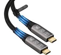 AYU-Câble USB 4 8K 5K M/M USB-C Compatible avec Thunderbolt 4 8K@30Hz 5K/4K 60Hz Vidéo 40Gbps taux de Transmission de Données 20V 5A 100W Power Delivery Câble SSD Externe eGPU 1,2 m