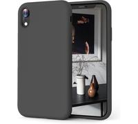 Ayu-Coque Iphone Xr, Coque En Liquide Silicone Conçue Pour Iphone Xr, Étui De Protection Antichoc Ultra Mince Avec Doublure Douce En Microfibre Anti-Rayures, 6.1 Pouces,Gris Spatial