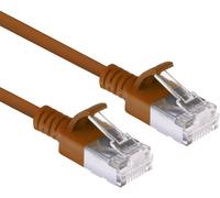 AYU-DC7205 Câble réseau CAT6a U/FTP LSZH LAN fin 3,8 mm flexible sans accroc CAT 6a avec connecteur RJ45 pour utilisation dans les centres de données Marron 5 m