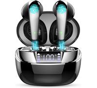 AYU-Ecouteurs Bluetooth sans Fil, Ecouteurs Bluetooth 5.3 avec 4 ENC Réduction Antibruit Mic, Casque Bluetoot h Hi-FI Son Stéréo 48H Ecouteurs sans Fil, Écran LED, IP7 Étanche Oreillette Contrôle Tac
