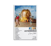 AYUBQ Travis Scott Poster de couverture d'album pour chambre à coucher, art mural, album de musique artistique, poster de couverture de l'album 50 x 75 cm, sans cadre