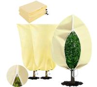 Ayucanpeng 3Pcs Protection hivernale pour Plantes,80x60cm Housse Hivernage Plante avec Cordon de Serrage et Zipper, Housses de Protection pour Plantes,Protection hivernale pour Plantes en Pot