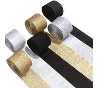 Ayuduots Lot de 6 Rouleaux de serpentins en Papier crépon, décorations de fête pour fiançailles, Anniversaire, réveillon du Nouvel an, Remise de diplômes