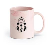 AYUEHBN céramique Café et boissons chaudes Symboles de l'horoscope Cancer Zodiaque Chanter Attrape-rêves （11oz/320ml） Pour boissons chaudes, latte, cappuccino Marmorrosa
