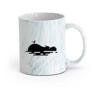 AYUEHBN céramique Coffret cadeau pour tasse à latte avec anse Animaux drôles d'hippopotames et d'oiseaux （11oz/320ml） Idéal pour la maison, le bureau, les cafés, idées cadeaux Marmorblau