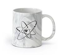 AYUEHBN céramique Coffret cadeau pour tasse à latte avec anse Atome Électron Science Chimie Physique nucléaire （11oz/320ml） Boissons chaudes, expresso Marmorschwarz