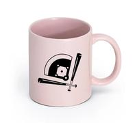 AYUEHBN céramique Coffret cadeau pour tasse à latte avec anse Baseball Bits Game Player Sport Field （11oz/320ml） Pour café, flocons d'avoine, thé, facile à nettoyer Rose