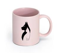AYUEHBN céramique Coffret cadeau pour tasse à latte avec anse Chat Chien Animalerie Animal Vétérinaire （11oz/320ml） Utilisation au café ou au restaurant Rose