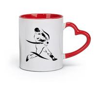 AYUEHBN céramique Coffret cadeau pour tasse à latte avec anse Jeu de baseball sportif à succès （11oz/320ml） Pour café, soupe, thé, lait, latte, chocolat chaud, pour femmes et hommes Rouge