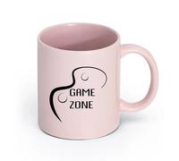 AYUEHBN céramique Coffret cadeau pour tasse à latte avec anse Jeu vidéo Game Zone Joystick （11oz/320ml） Pour café, soupe, thé, lait, latte, chocolat chaud, pour femmes et hommes Rose