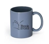 AYUEHBN céramique Coffret cadeau pour tasse à latte avec anse Librairie de la bibliothèque de lecture （11oz/320ml） Tasse à café en céramique pour cappuccino, thé, lait Blaugrau