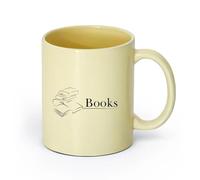AYUEHBN céramique Coffret cadeau pour tasse à latte avec anse Livres Lecture Librairie Bibliothèque （11oz/320ml） Cadeau de bureau unique pour femme et homme Beige