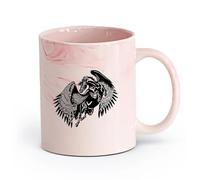 AYUEHBN céramique Coffret cadeau pour tasse à latte avec anse Pégase Cheval Ailes Vol Animal Mythologie （11oz/320ml） Cappuccino, latte macchiato, thé, expresso Marmorrosa