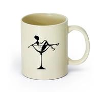 AYUEHBN céramique Coffret cadeau pour tasse à latte avec anse sex-appeal Femme Verre à cocktail Pin Up （11oz/320ml） Utilisation au café ou au restaurant Hellgelb