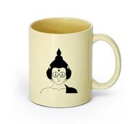 AYUEHBN céramique Grandes tasses à thé, café et chocolat chaud Casque Hippie Bouddha Lunettes de soleil Peace （11oz/320ml） Pour lait, thé, eau de coca Beige