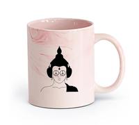 AYUEHBN céramique Grandes tasses à thé, café et chocolat chaud Casque Hippie Bouddha Lunettes de soleil Peace （11oz/320ml） Pour lait, thé, eau de coca Marmorrosa