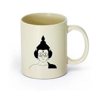 AYUEHBN céramique Grandes tasses à thé, café et chocolat chaud Casque Hippie Bouddha Lunettes de soleil Peace （11oz/320ml） Pour lait, thé, eau de coca Hellgelb