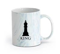 AYUEHBN céramique Grandes tasses à thé, café et chocolat chaud Club d'échecs Jeu intellectuel Chess King （11oz/320ml） Idéal pour la maison, le bureau, les cafés, idées cadeaux Marmorblau