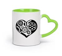AYUEHBN céramique Grandes tasses à thé, café et chocolat chaud Mécanique Heart Gears Car Garage Driver （11oz/320ml） Tasse à café en céramique pour cappuccino, thé, lait Vert