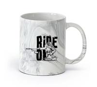 AYUEHBN céramique Grandes tasses à thé, café et chocolat chaud Ride On Skateboarder Sports amérindiens （11oz/320ml） Tasse à café en céramique pour cappuccino, thé, lait Marmorschwarz