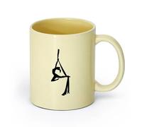 AYUEHBN céramique Grandes tasses à thé, café et chocolat chaud Yoga Aérien Fille Beauté Médiation Zen Équilibre （11oz/320ml） Boissons chaudes, expresso Beige