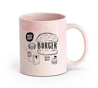 AYUEHBN céramique Grandes tasses pour boissons chaudes Hamburger Fast Food Viande de bœuf de qualité supérieure （11oz/320ml） Pour expresso, service à thé Marmorrosa