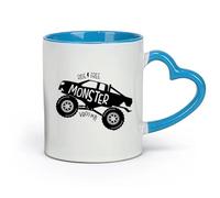 AYUEHBN céramique Grandes tasses pour boissons chaudes Les véhicules Monster Truck Car Ride Big Auto Boys （11oz/320ml） Cadeau de bureau unique pour femme et homme Bleu