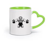 AYUEHBN céramique Tasse à café Autocollant Sports Fitnesscenter Force Animal Lion Gymnastique En colère （11oz/320ml） Excellent cadeau pour les amoureux Vert