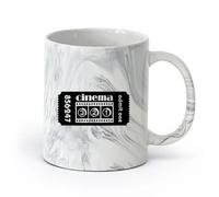 AYUEHBN céramique Tasse à café avec anse - Céramique classique Billet Cinéma Film Cinématographie Salle （11oz/320ml） Cappuccino, latte macchiato, thé, expresso Marmorschwarz