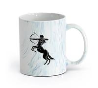 AYUEHBN céramique Tasse à café avec anse - Céramique classique Centaure Fantastique Mythologie grecque Archer （11oz/320ml） Pour hommes et femmes Marmorblau