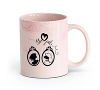 AYUEHBN céramique Tasse à café avec anse - Céramique classique Fille Femme Portrait Mon Animal de Compagnie （11oz/320ml） Cadeau pour homme ou femme Marmorrosa