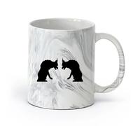 AYUEHBN céramique Tasse à café avec anse - Céramique classique Gargouilles Statue gothique Architecture （11oz/320ml） Pour boissons chaudes, latte, cappuccino Marmorschwarz