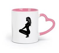 AYUEHBN céramique Tasse à café avec anse - Céramique classique Sex-appeal chaud Femme Striptease （11oz/320ml） Parfait pour les cuisines, restaurants et cafés, excellente idée cadeau Rose