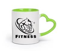 AYUEHBN céramique Tasse à café Centre de remise en forme Gymnastique Musculation Sports Beauté Corps （11oz/320ml） Pour boissons chaudes, latte, cappuccino Vert