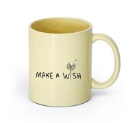 AYUEHBN céramique Tasse à café en céramique Faites un vœu : fleur de pissenlit, romantique et inspirante （11oz/320ml） Idéal pour la maison, le bureau, les cafés, idées cadeaux Beige