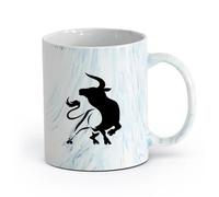 AYUEHBN céramique Tasse à café en céramique Rodéo de cornes de taureau en colère d'animaux de ranch （11oz/320ml） Excellent cadeau pour les amoureux Marmorblau