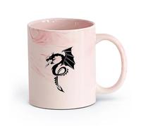 AYUEHBN céramique Tasse à thé ou à café fantaisie Dragon de feu maléfique, animal magique fantastique （11oz/320ml） Utilisation au café ou au restaurant Marmorrosa