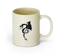 AYUEHBN céramique Tasse à thé ou à café fantaisie Dragon de feu maléfique, animal magique fantastique （11oz/320ml） Utilisation au café ou au restaurant Hellgelb