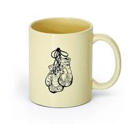 AYUEHBN céramique Tasse à thé ou à café fantaisie Gants de boxe de sport Fight Club Boxer Gymnastique （11oz/320ml） Excellent cadeau pour les amoureux Beige