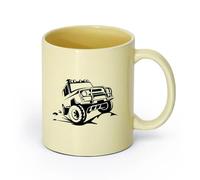 AYUEHBN céramique Tasse en céramique Camion tout-terrain Grosse machine Véhicules tout-terrain SUV Garage （11oz/320ml） Adapté au micro-ondes Beige