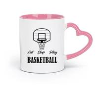 AYUEHBN céramique Tasse en céramique fantaisie Basket Basketball Ball Sports Fan Manger Dormir Jouer （11oz/320ml） Pour thé, café et boissons chaudes Rose