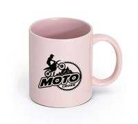 AYUEHBN céramique Tasse en céramique pour café, thé et cacao Motocross Sport Biker Racer Garage Gears （11oz/320ml） Tasses à café en céramique pour la maison ou le travail Rose