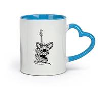 AYUEHBN céramique Tasse en céramique pour café, thé et cacao Musique de guitare électrique Skull Bones Snake （11oz/320ml） Pour thé, chocolat chaud Bleu