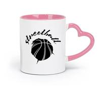 AYUEHBN céramique Tasse en céramique pour café, thé et cacao Streetball Basketball Sports Ados （11oz/320ml） Élégant et durable - Compatible micro-ondes et lave-vaisselle Rose