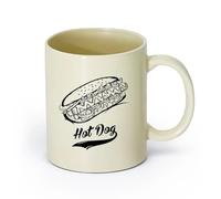AYUEHBN céramique Tasse en céramique pour la maison et le bureau Cuisine de rue Fast Food Hot Dog Cooking （11oz/320ml） Porcelaine fine (céramique) Hellgelb
