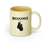 AYUEHBN céramique Tasse en céramique pour la maison et le bureau Gants de boxe Champions Sports Fighting （11oz/320ml） Pour thé, café et boissons chaudes Beige