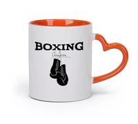 AYUEHBN céramique Tasse en céramique pour la maison et le bureau Gants de boxe Champions Sports Fighting （11oz/320ml） Pour thé, café et boissons chaudes Orange