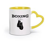 AYUEHBN céramique Tasse en céramique pour la maison et le bureau Gants de boxe Champions Sports Fighting （11oz/320ml） Pour thé, café et boissons chaudes Jaune