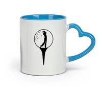 AYUEHBN céramique Tasse en céramique pour la maison et le bureau Logo de golf Équipe Profession Jeu Golfeur Balle （11oz/320ml） Adapté au micro-ondes Bleu